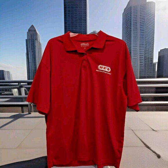 HEB Texas Grocery Store Employee Uniform Mens Extra Large Polo Work Shirt - Picture 1 of 8